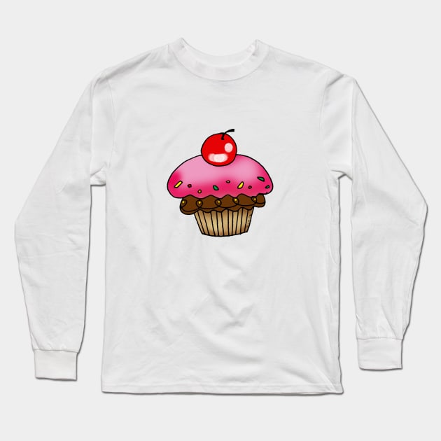 cherry muffin Long Sleeve T-Shirt by cartoonygifts